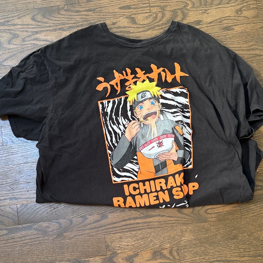 Naruto Ichiraku Ramen Shop Graphic Tee - Black & Orange Mens 3xl